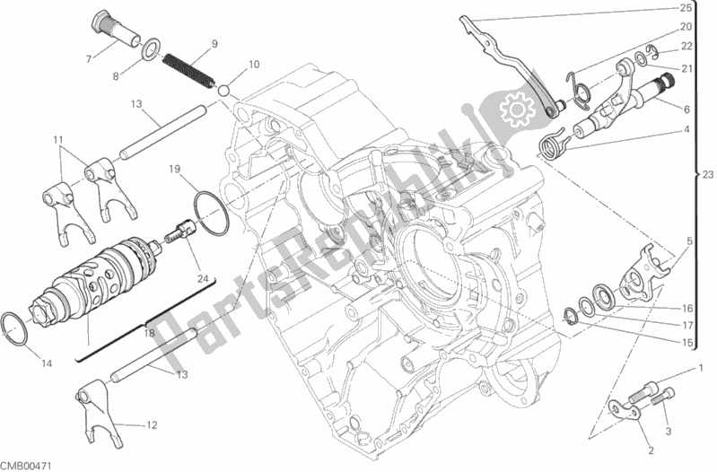 All parts for the Gear Change Mechanism of the Ducati Diavel Xdiavel S 1260 2016